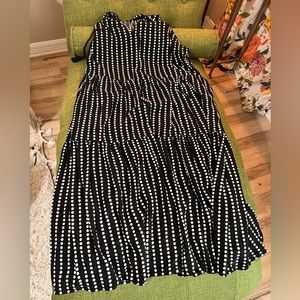 PLUS SIZE - Ava & Viv black and white polka dot dress